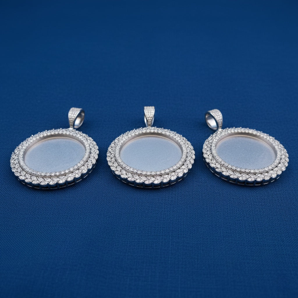 Custom Marquise Stone Memory Pendant 925 Silver Moissanite 6.70 CTW at Flawless Jewelry