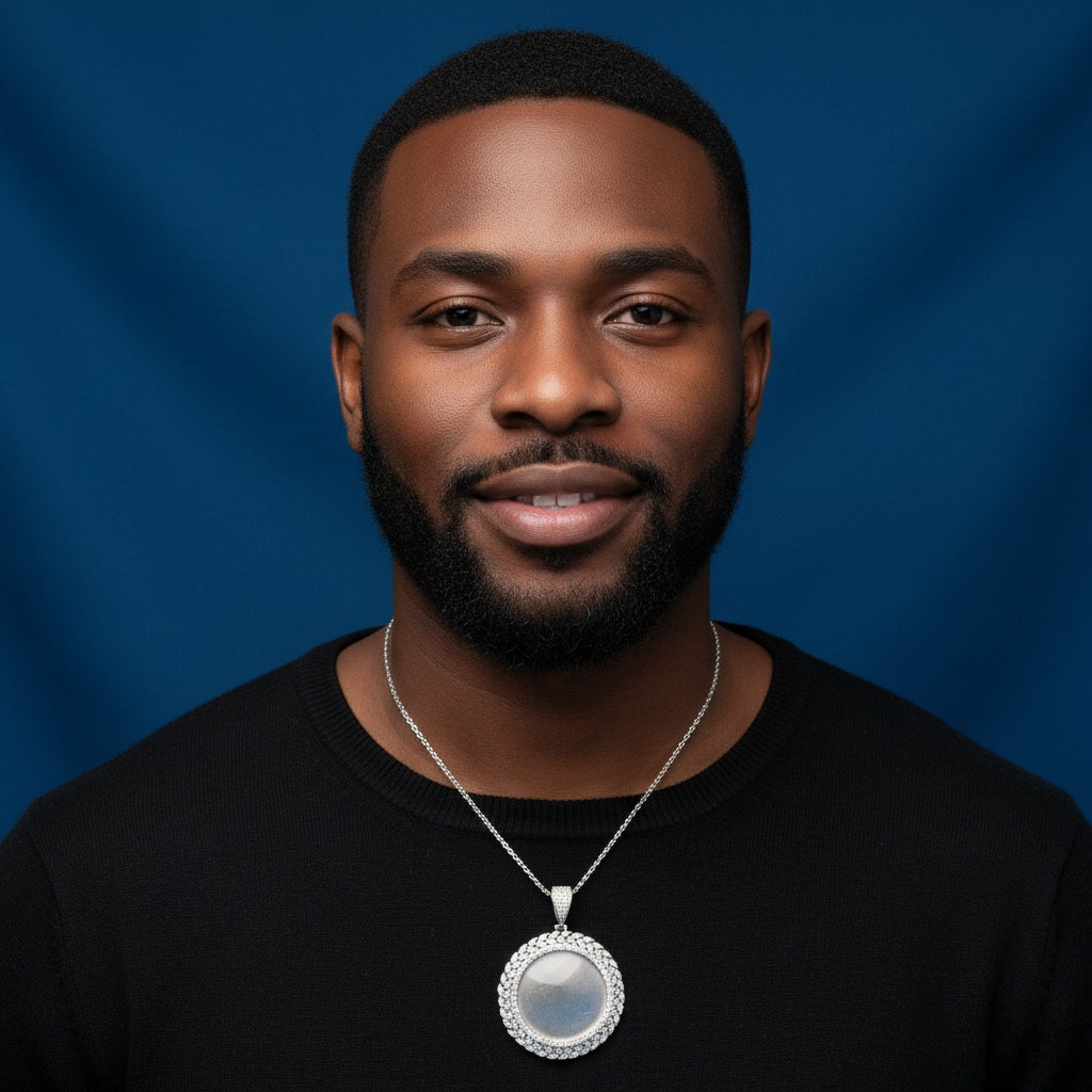 Custom Marquise Stone Memory Pendant 925 Silver Moissanite 6.70 CTW at Flawless Jewelry