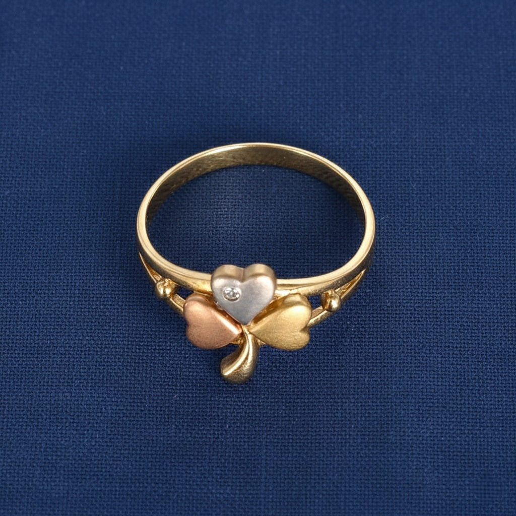 14K Gold Shamrock Leaf Ring
