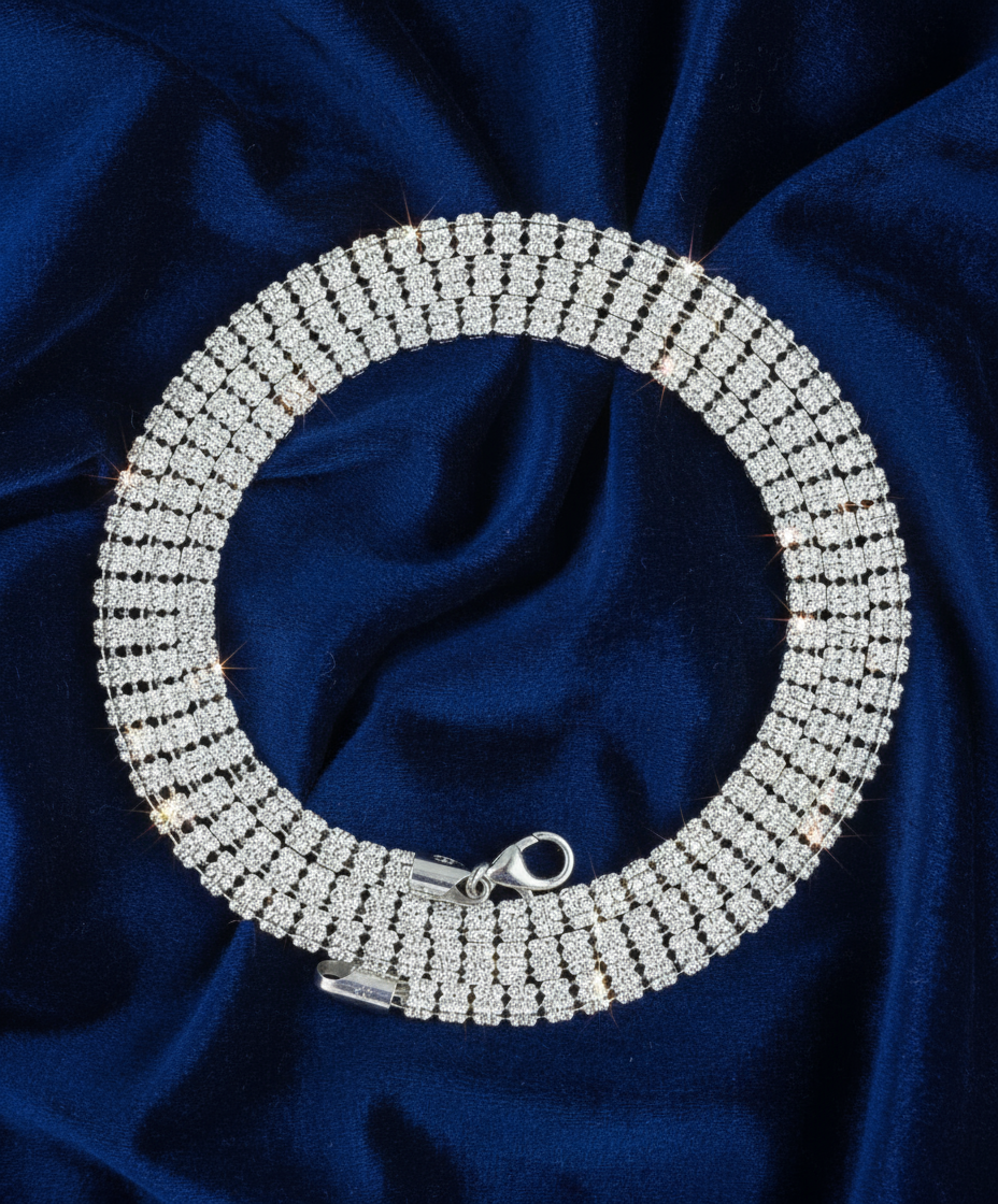 925 Silver Moissanite Chain 5MM at Flawless Jewelry