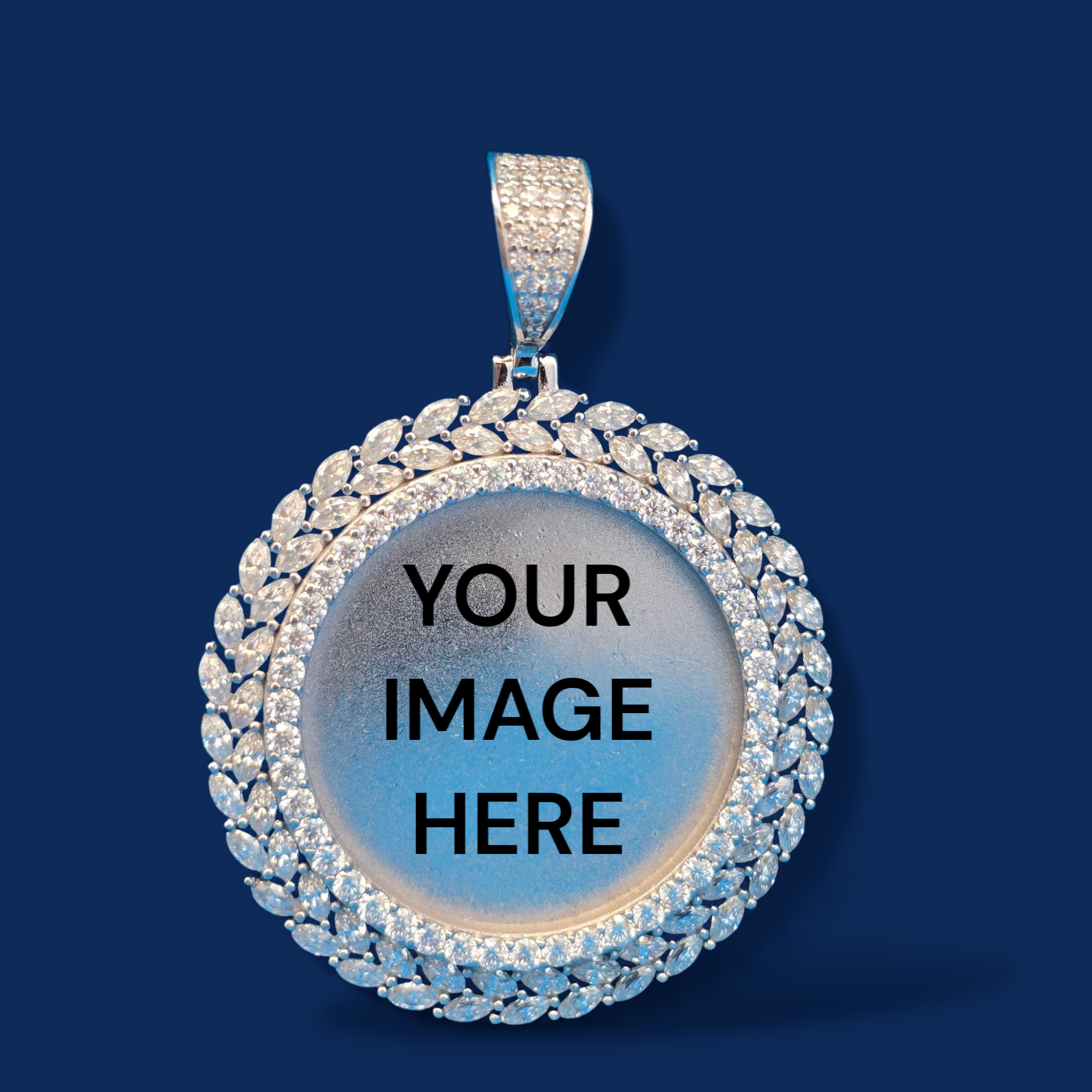 Custom Marquise Stone Memory Pendant 925 Silver Moissanite 6.70 CTW