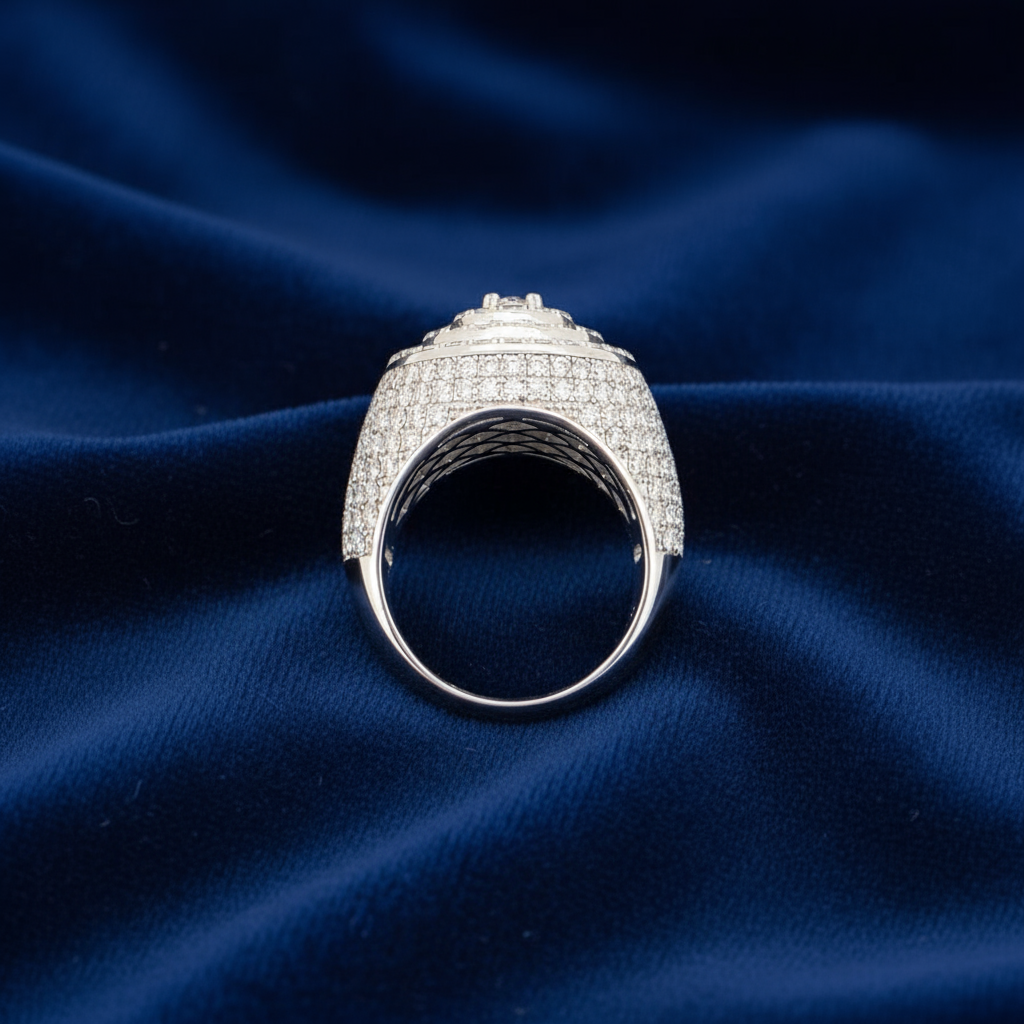 925 Silver Moissanite Signet Ring at Flawless Jewelry