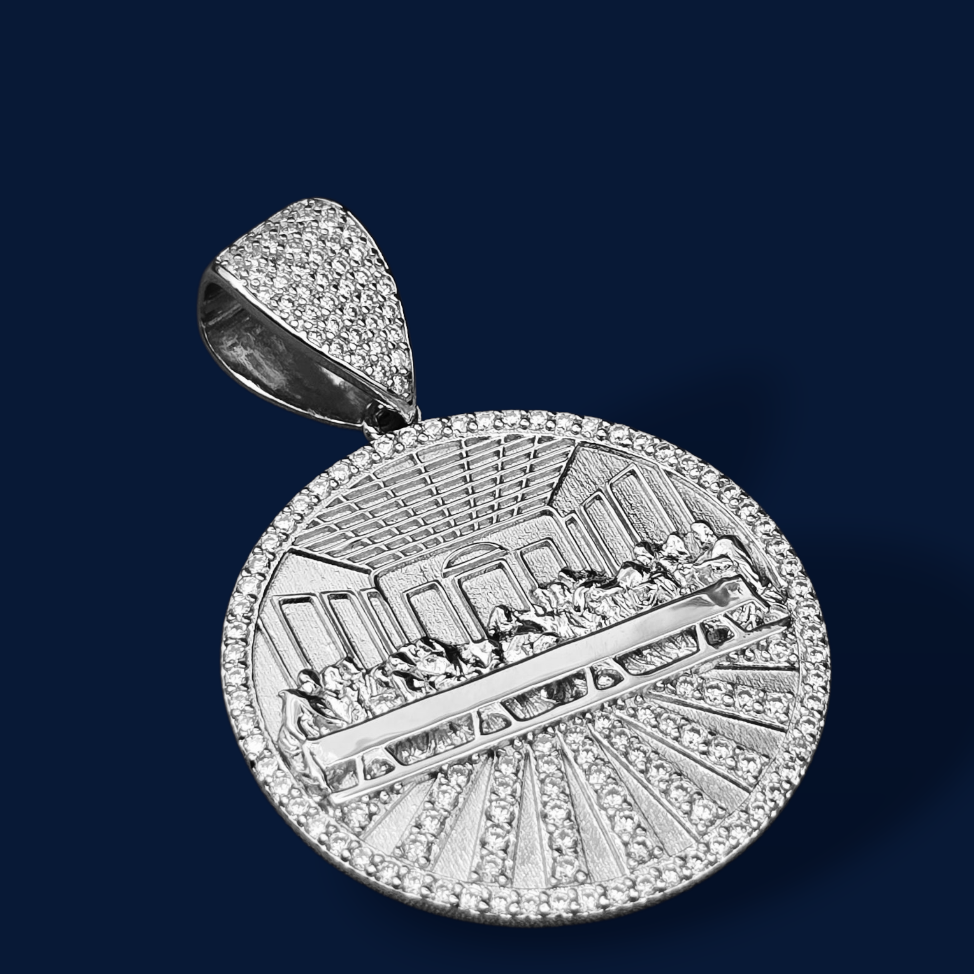 925 Silver Moissanite Last Supper Pendent 1.34 CTW at Flawless Jewelry