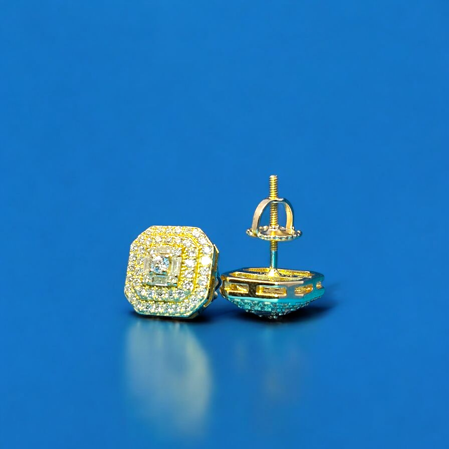 925 Silver Moissanite Square Earring 0.69 CTW