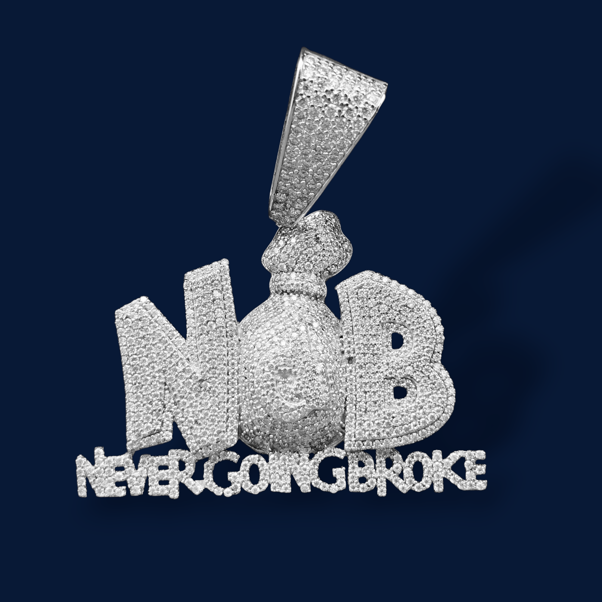 925 Silver Moissanite Never Go Broke Pendant 5.69 CTW at Flawless Jewelry