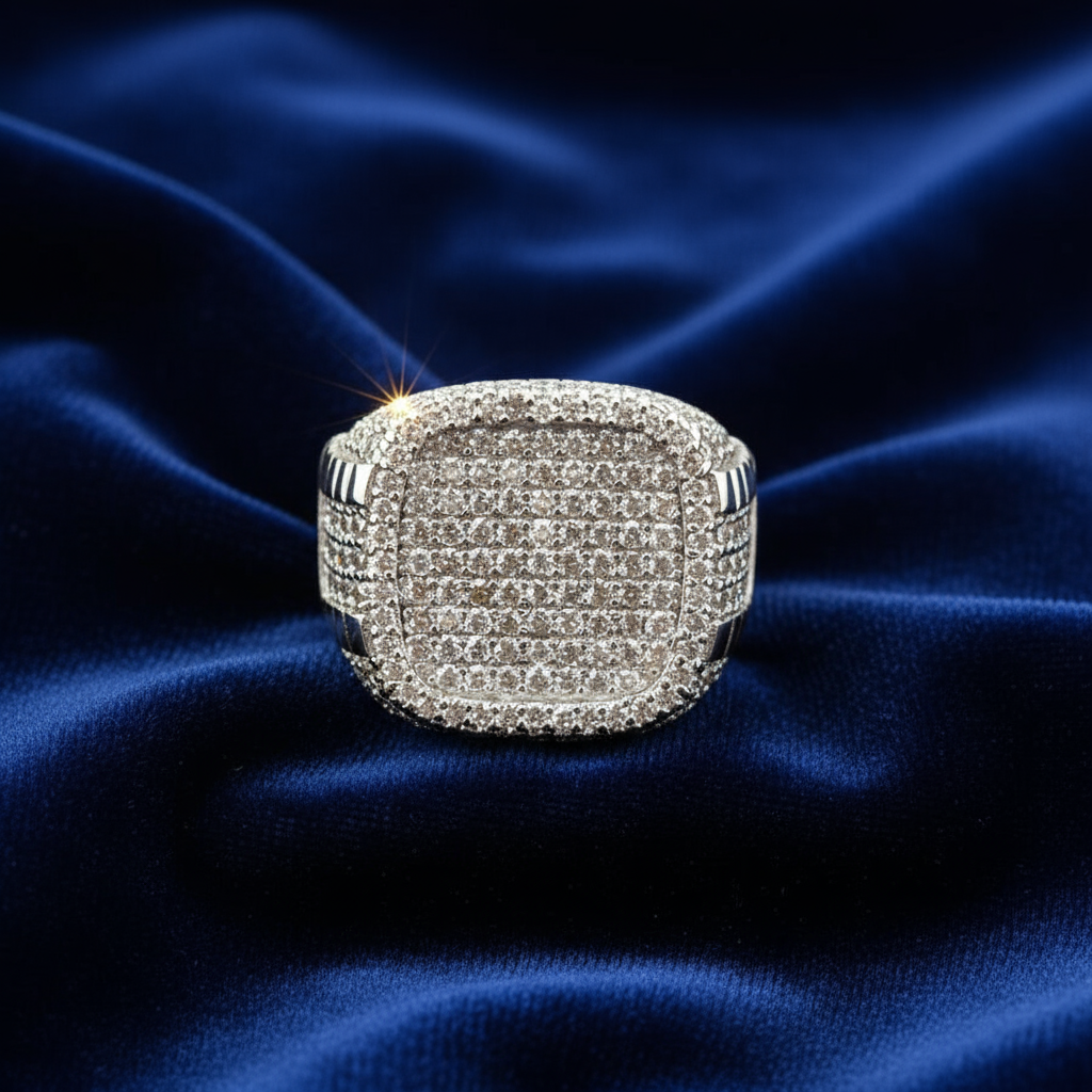 925 Silver Moissanite Signet Ring at Flawless Jewelry