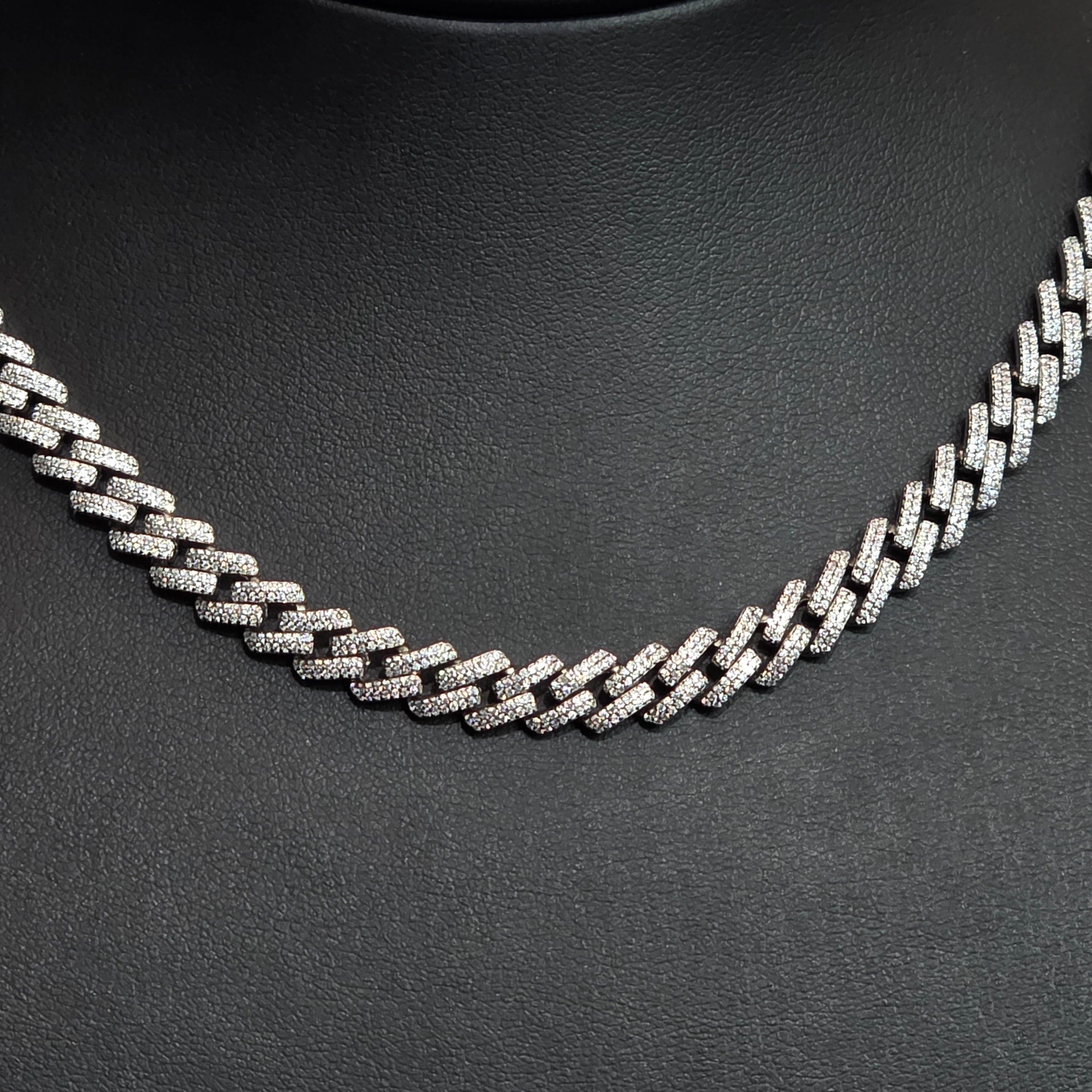 Silver Moissanite Cuban Necklace at Flawless Jewelry