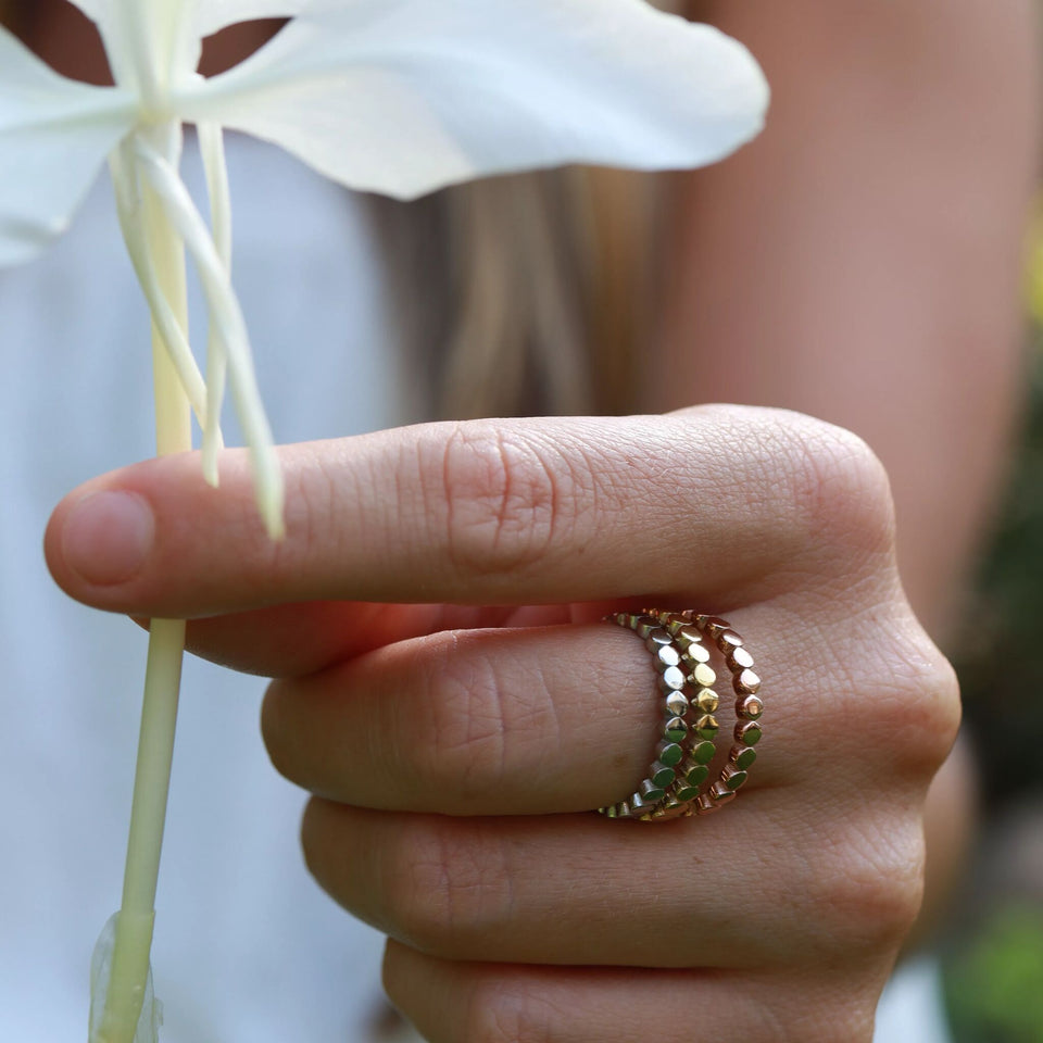 18K Gold PVD Stainless Steel Flat Circle Stacking Ring