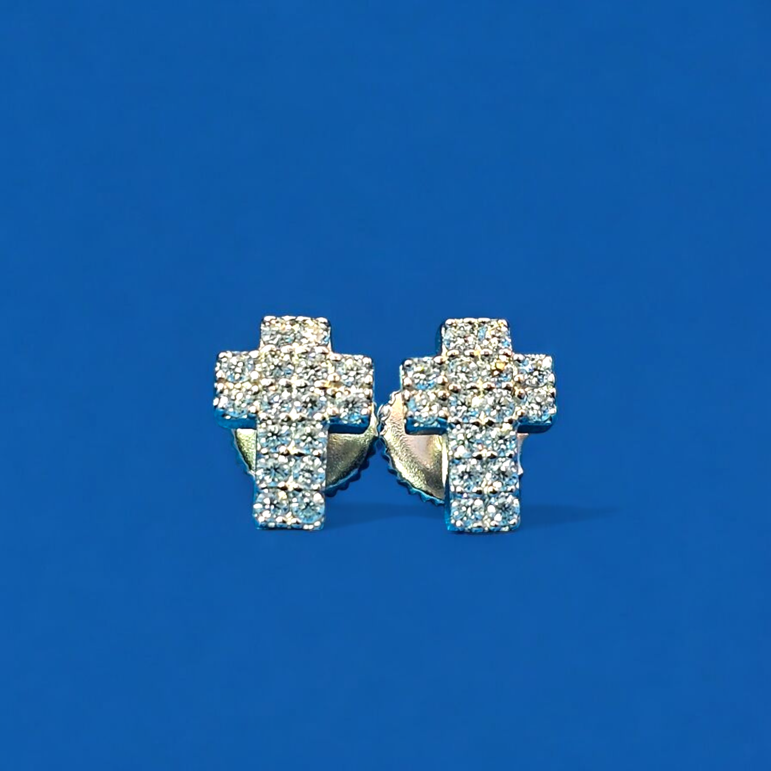925 Silver Moissanite Cross Earrings 0.32 CTW