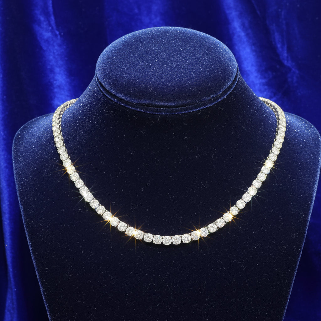 925 Silver Moissanite Tennis chain 5MM at Flawless Jewelry