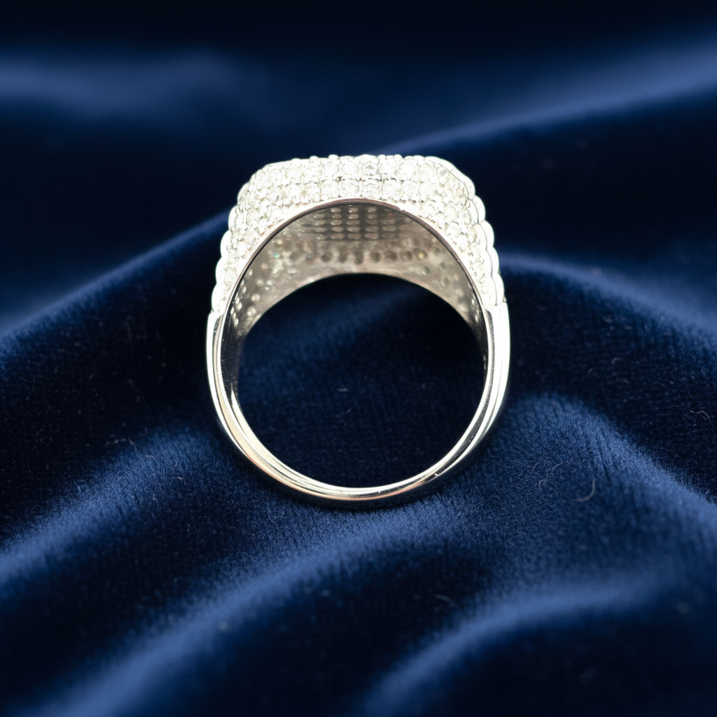 925 Silver Moissanite Signet Ring at Flawless Jewelry