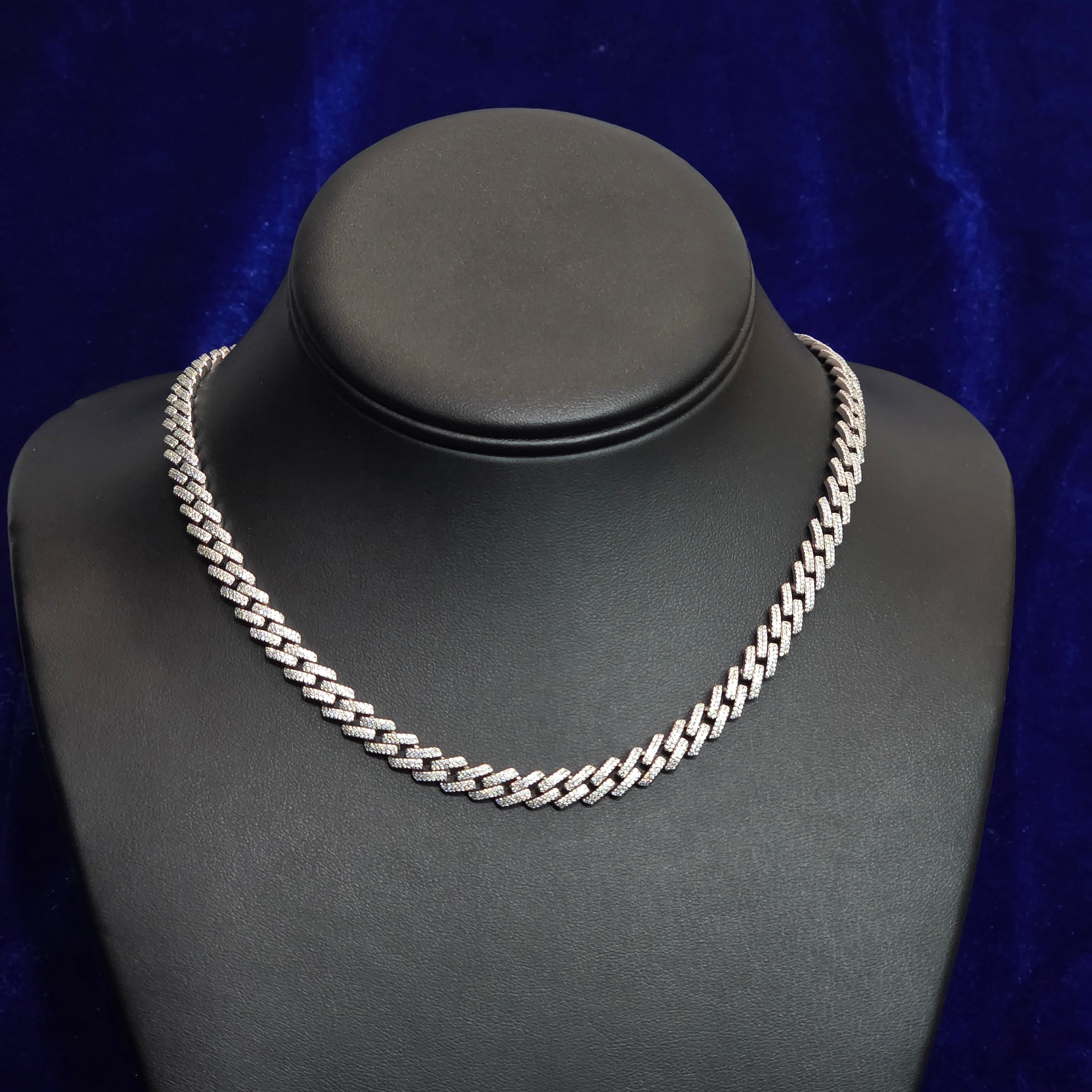 Silver Moissanite Cuban Necklace at Flawless Jewelry