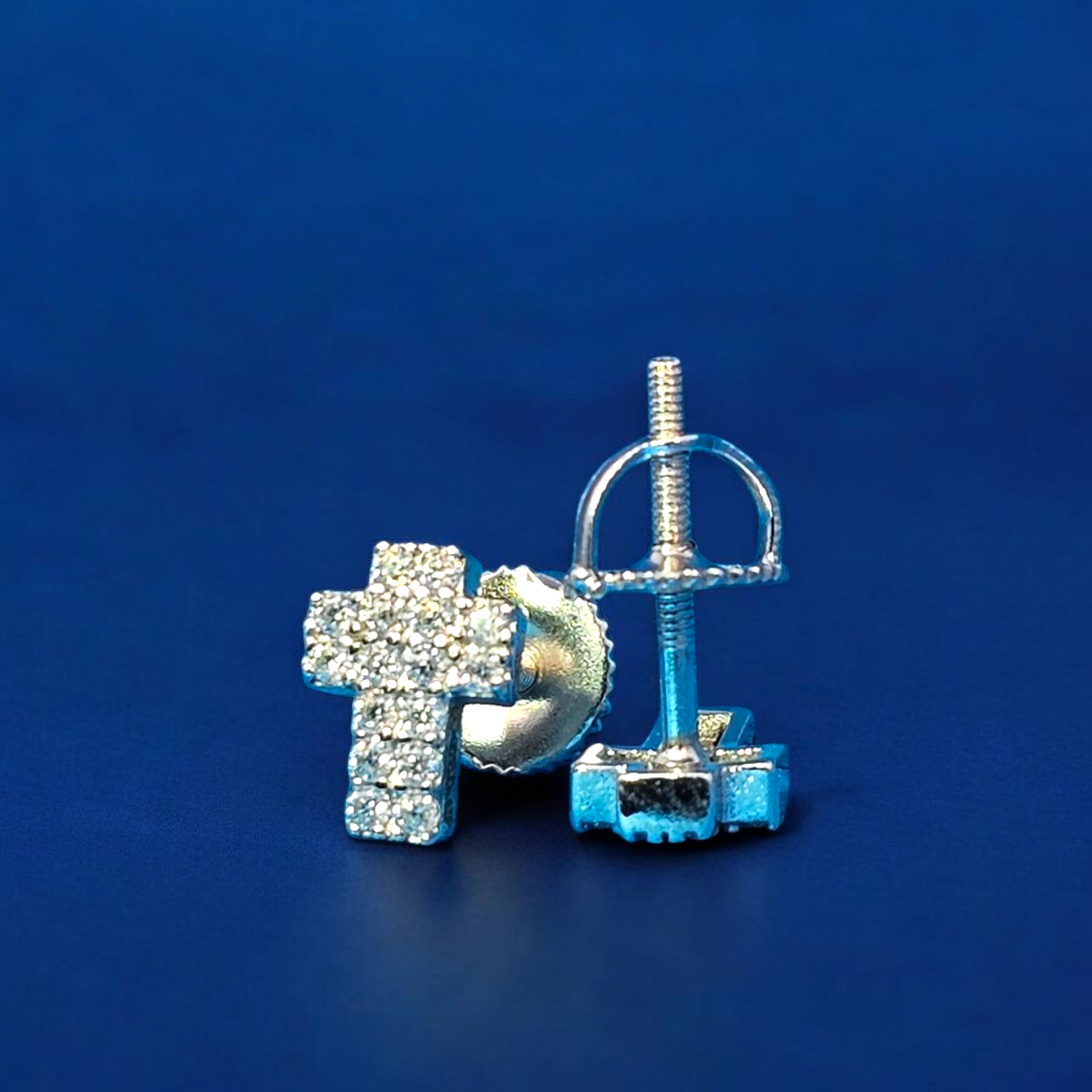 925 Silver Moissanite Cross Earrings 0.32 CTW