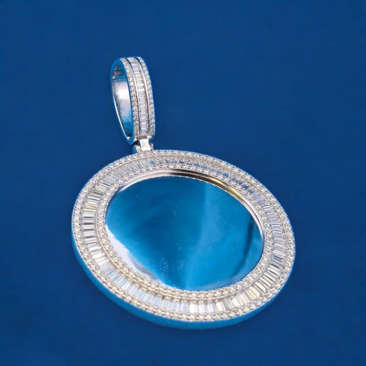 925 Silver Moissanite Memory Pendant 7.40 CTW