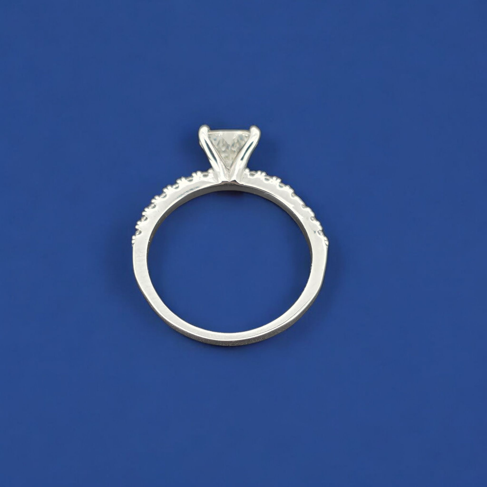 925 Silver Moissanite Heard Accented Ring 1.10 CTW