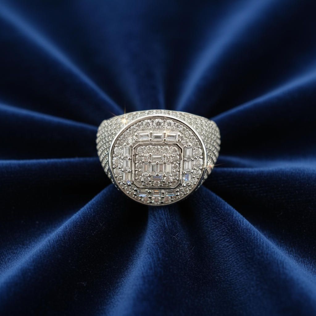 925 Silver Moissanite Signet Ring at Flawless Jewelry