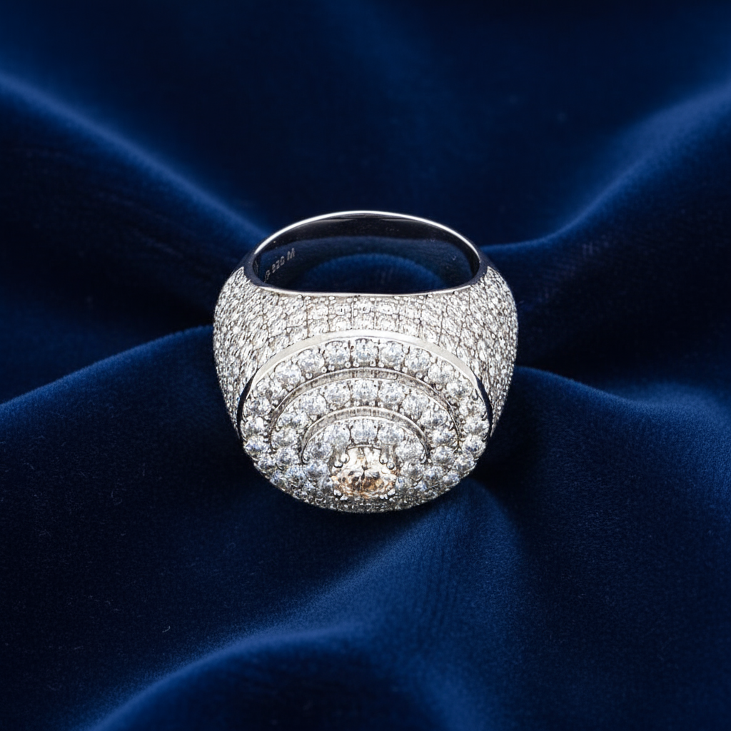 925 Silver Moissanite Signet Ring at Flawless Jewelry