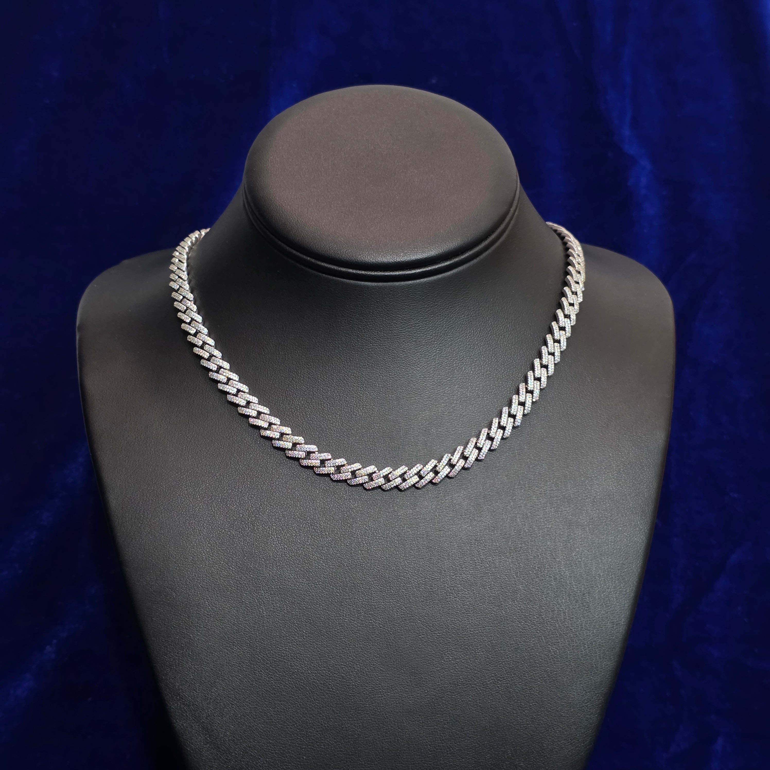 Silver Moissanite Cuban Necklace at Flawless Jewelry