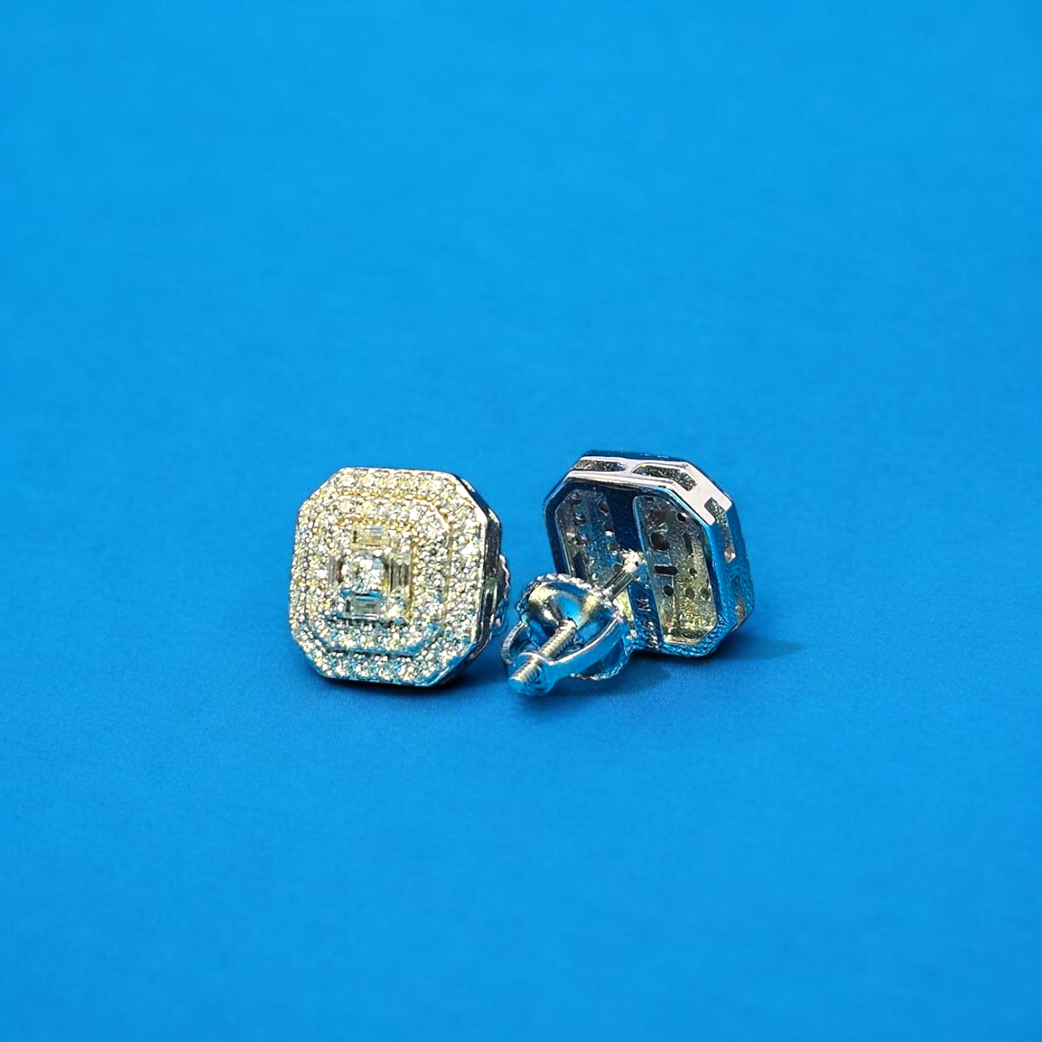 925 Silver Moissanite Square Earring 0.69 CTW
