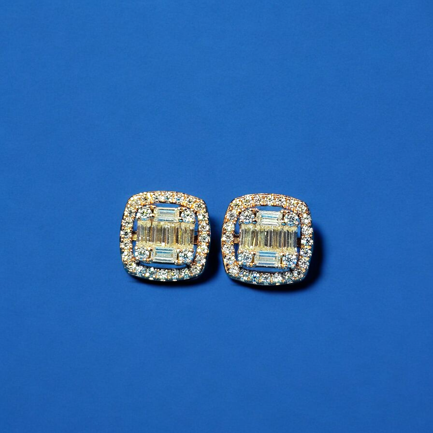 925 Silver Moissanite Square Earrings 0.69 CTW