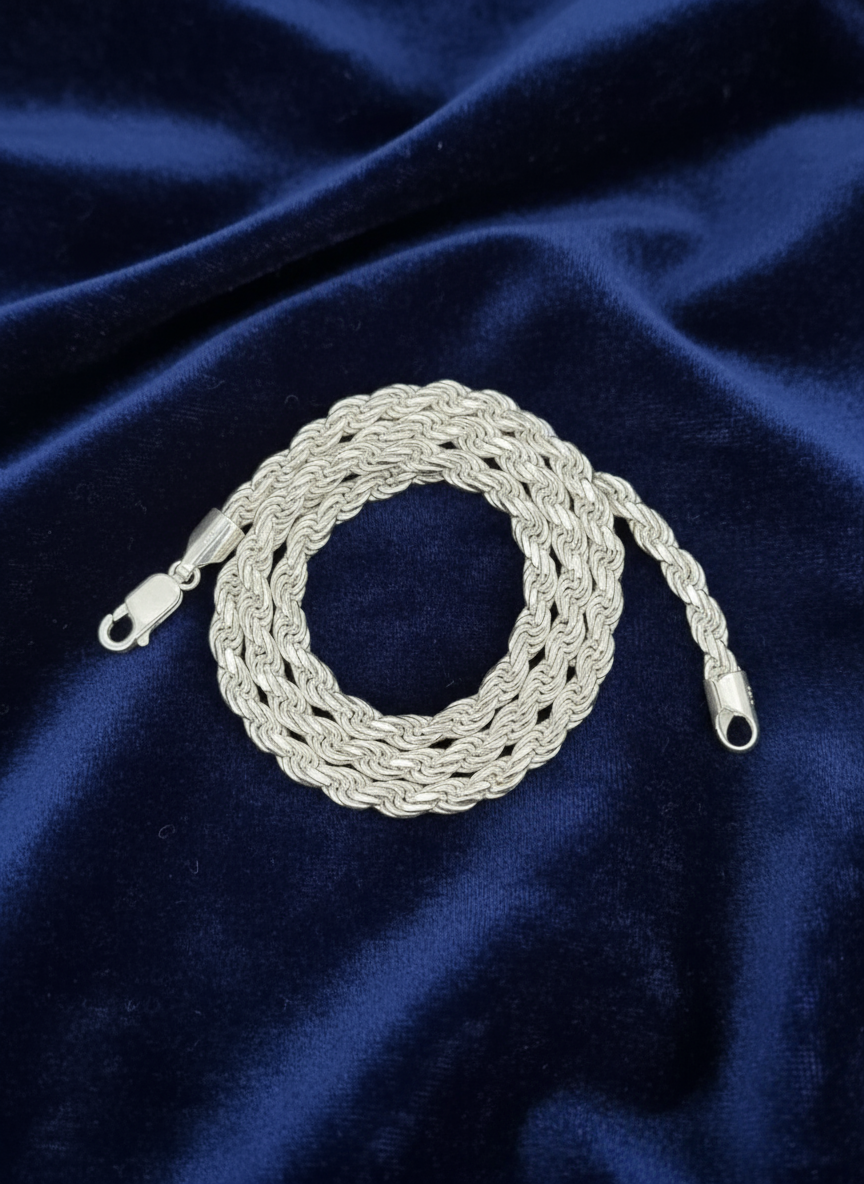 925 Silver Rope chain 4.5mm at Flawless Jewelry