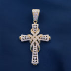Silver Moissanite Timeless Cross Pendant  1.30 CTW at Flawless Jewelry