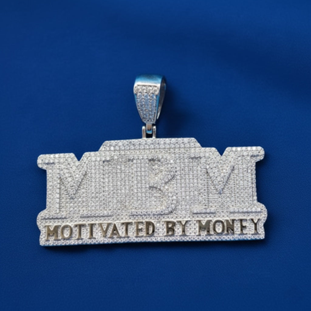 925 Silver Moissanite  MBM Pendant 6.80 CTW at Flawless Jewelry