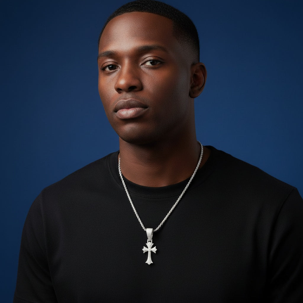 925 Silver Moissanite Cross Fine Pendant 5.78 CTW at Flawless Jewelry