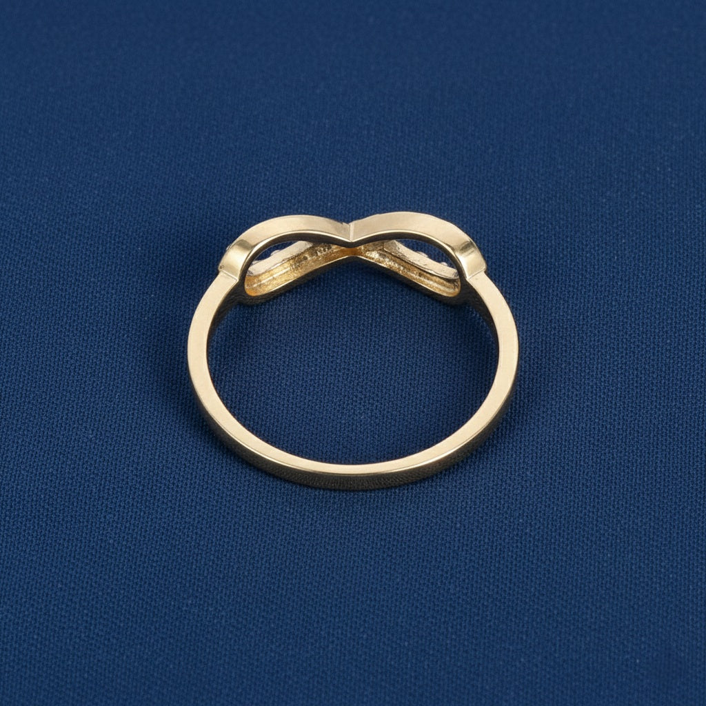 14K Gold CZ Infinity Ring