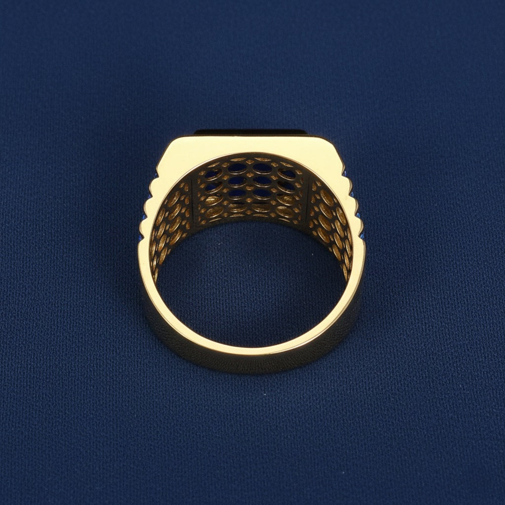 14k Gold Onyx Mens Ring