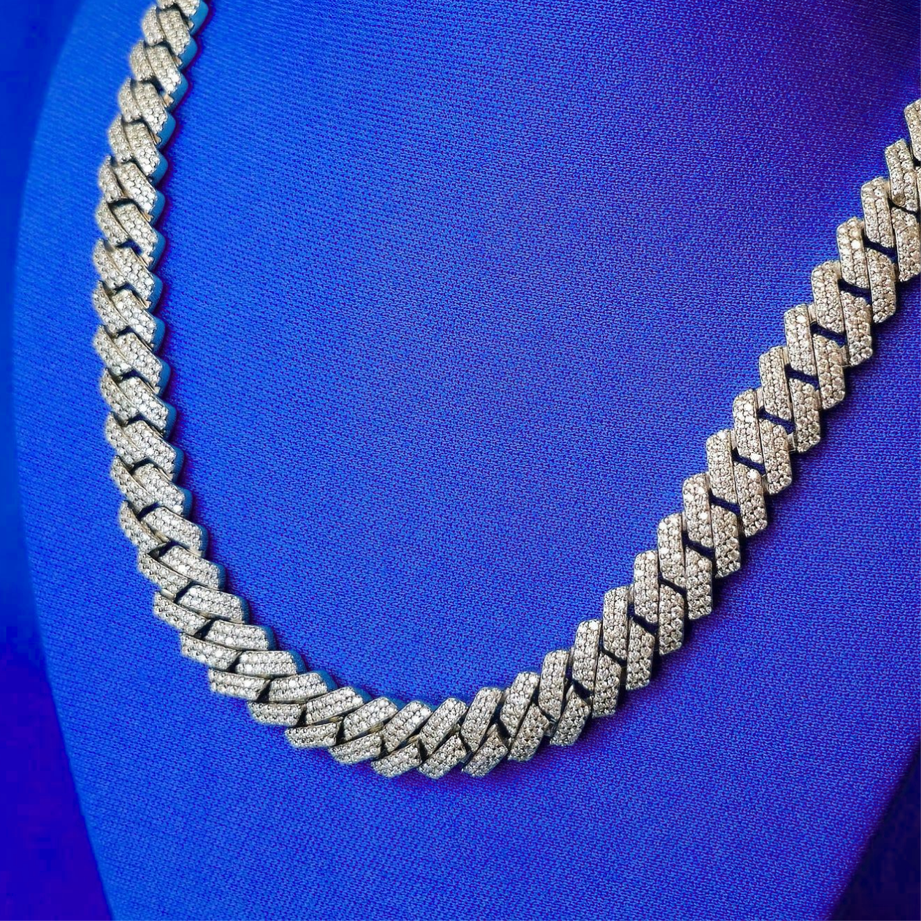925 Silver Moissanite Curb Cuban Chain 10MM