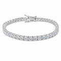 925 Sterling Silver Moissanite Tennis Bracelet 3mm - view 1 on white background