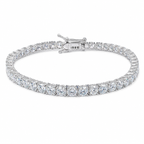 925 Sterling Silver Moissanite Tennis Bracelet 3mm - view 1 on white background