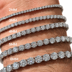 925 Sterling Silver Moissanite Tennis Bracelet 3mm - view 2 on white background