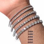 925 Sterling Silver Moissanite Tennis Bracelet 3mm - view 3 on white background