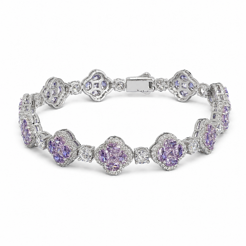 925 Silver Moissanite Colored Bracelet. - view 1 on white background