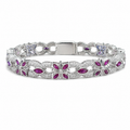 925 Silver Moissanite Colored Bracelet. - view 1 on white background