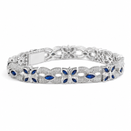 925 Silve Moissanite Colored Bracelet. - view 1 on white background