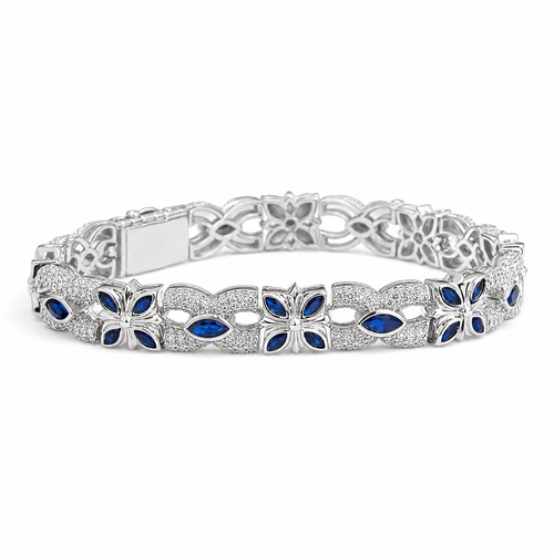 925 Silve Moissanite Colored Bracelet. - view 1 on white background