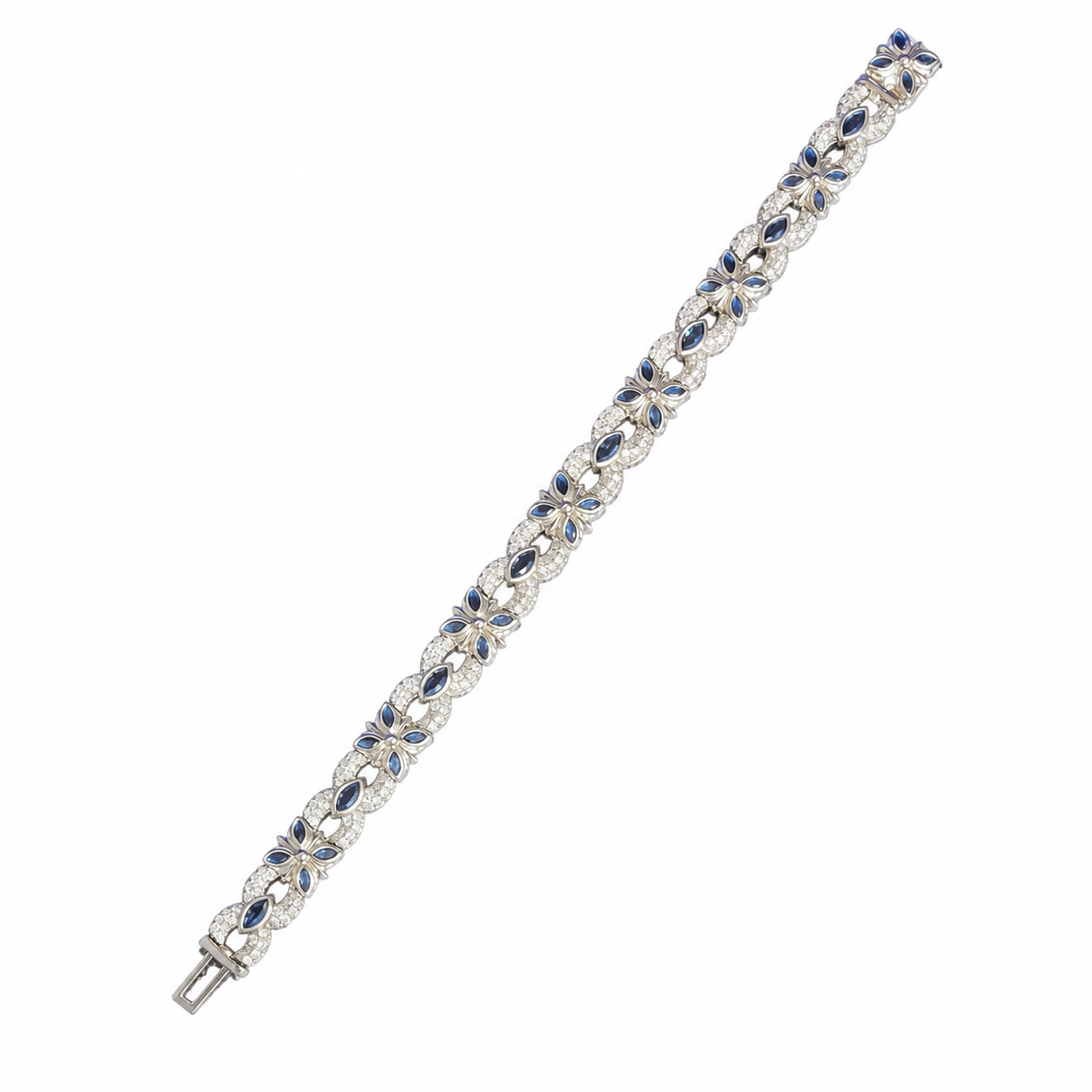 925 Silve Moissanite Colored Bracelet. - view 2 on white background