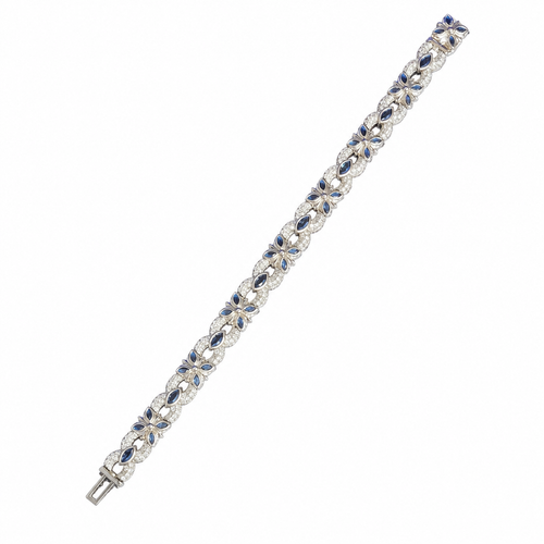 925 Silve Moissanite Colored Bracelet. - view 2 on white background