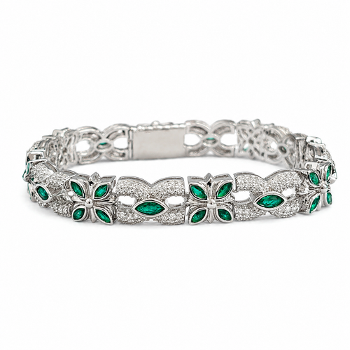 925 Silve Moissanite Colored Bracelet. - view 1 on white background
