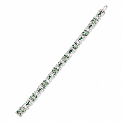 925 Silve Moissanite Colored Bracelet. - view 2 on white background