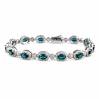 925 Silver Moissanite Colored Bracelet. - view 1 on white background