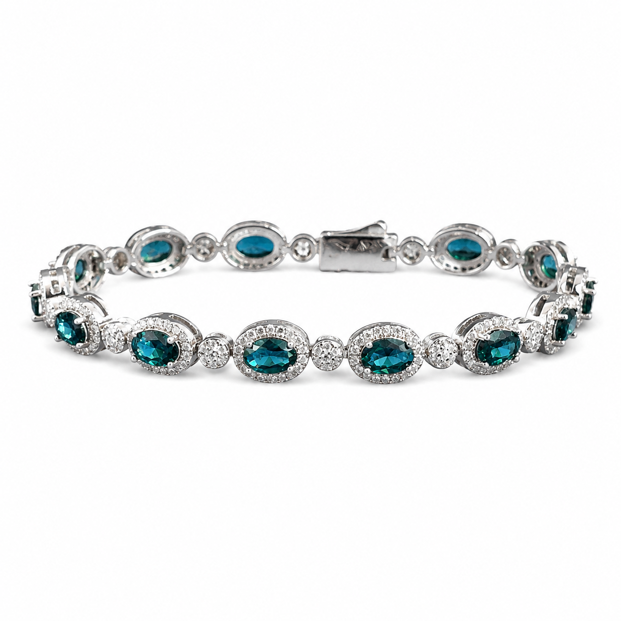 925 Silver Moissanite Colored Bracelet. - view 1 on white background
