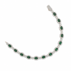 925 Silver Moissanite Colored Bracelet. - view 2 on white background