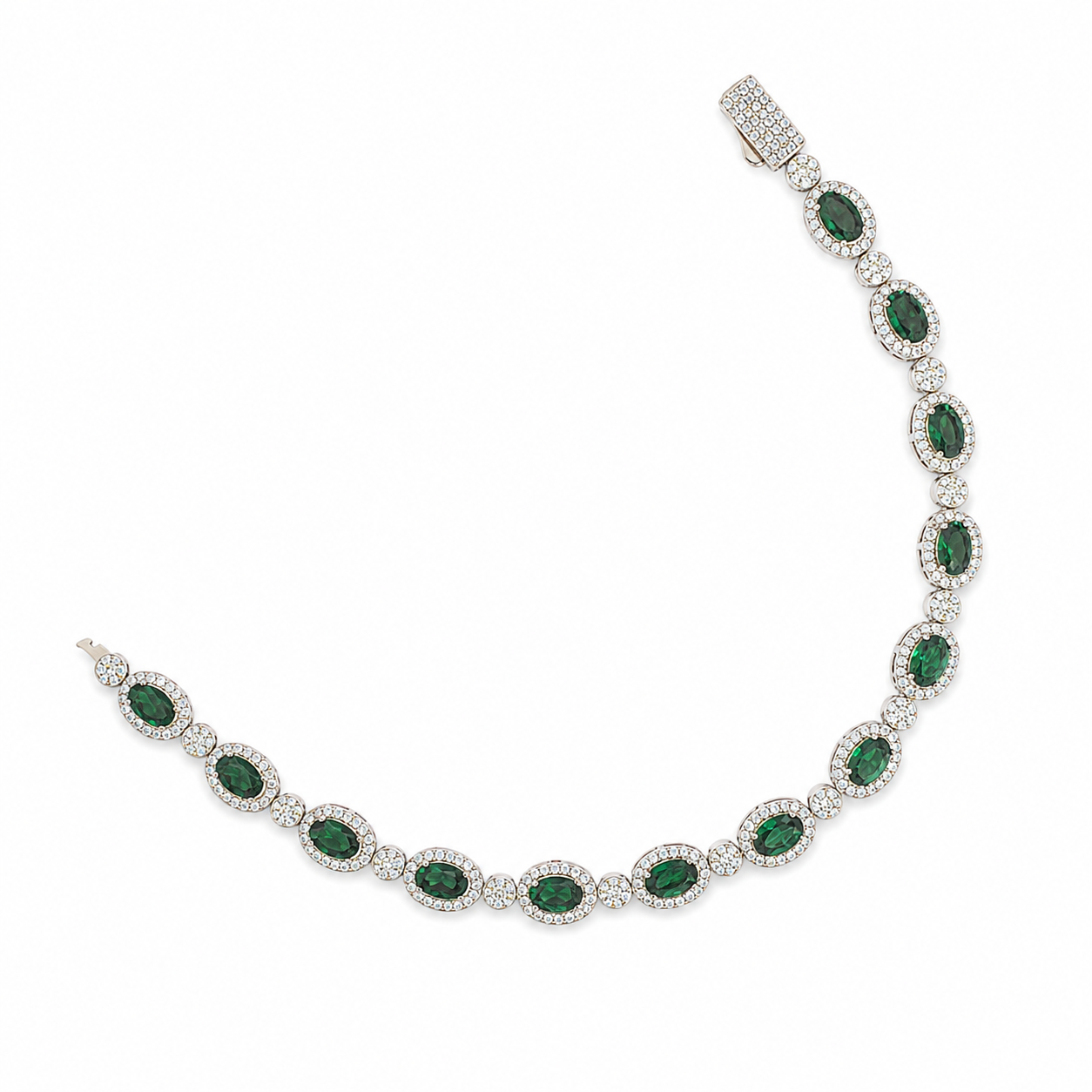 925 Silver Moissanite Colored Bracelet. - view 2 on white background
