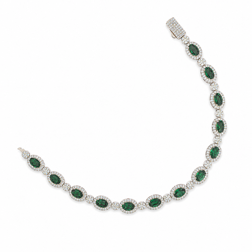 925 Silver Moissanite Colored Bracelet. - view 2 on white background