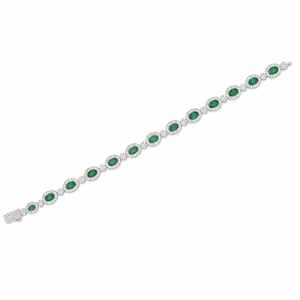 925 Silver Moissanite Colored Bracelet. - view 3 on white background