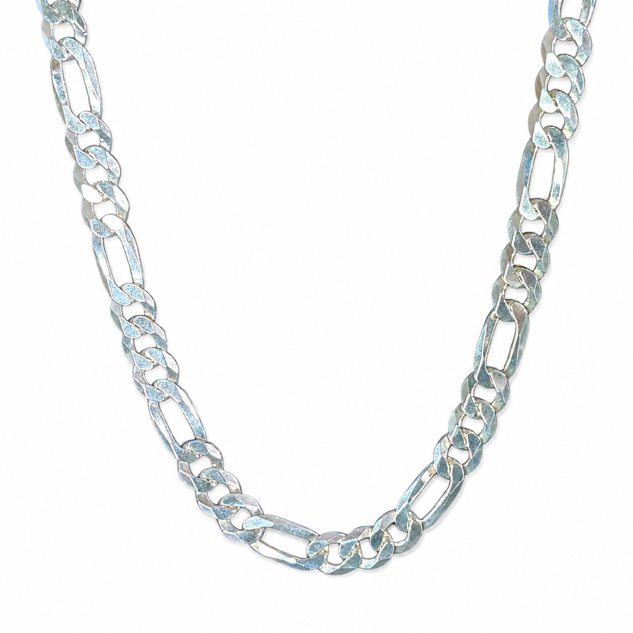 925 Sterling Silver Figaro Chain - 10mm - view 1 on white background